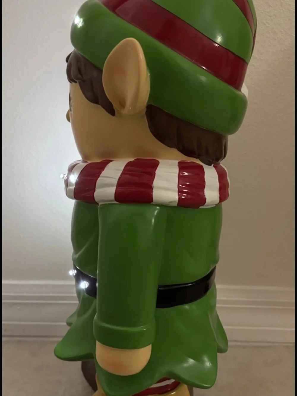 Plow & Hearth Lighted Twinkling Holiday Elf Boy Statue 18